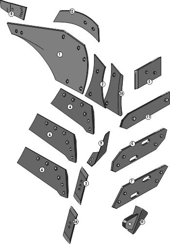 Explosionszeichnung Grégoire Besson Pflugkörper Typ B2-C14S